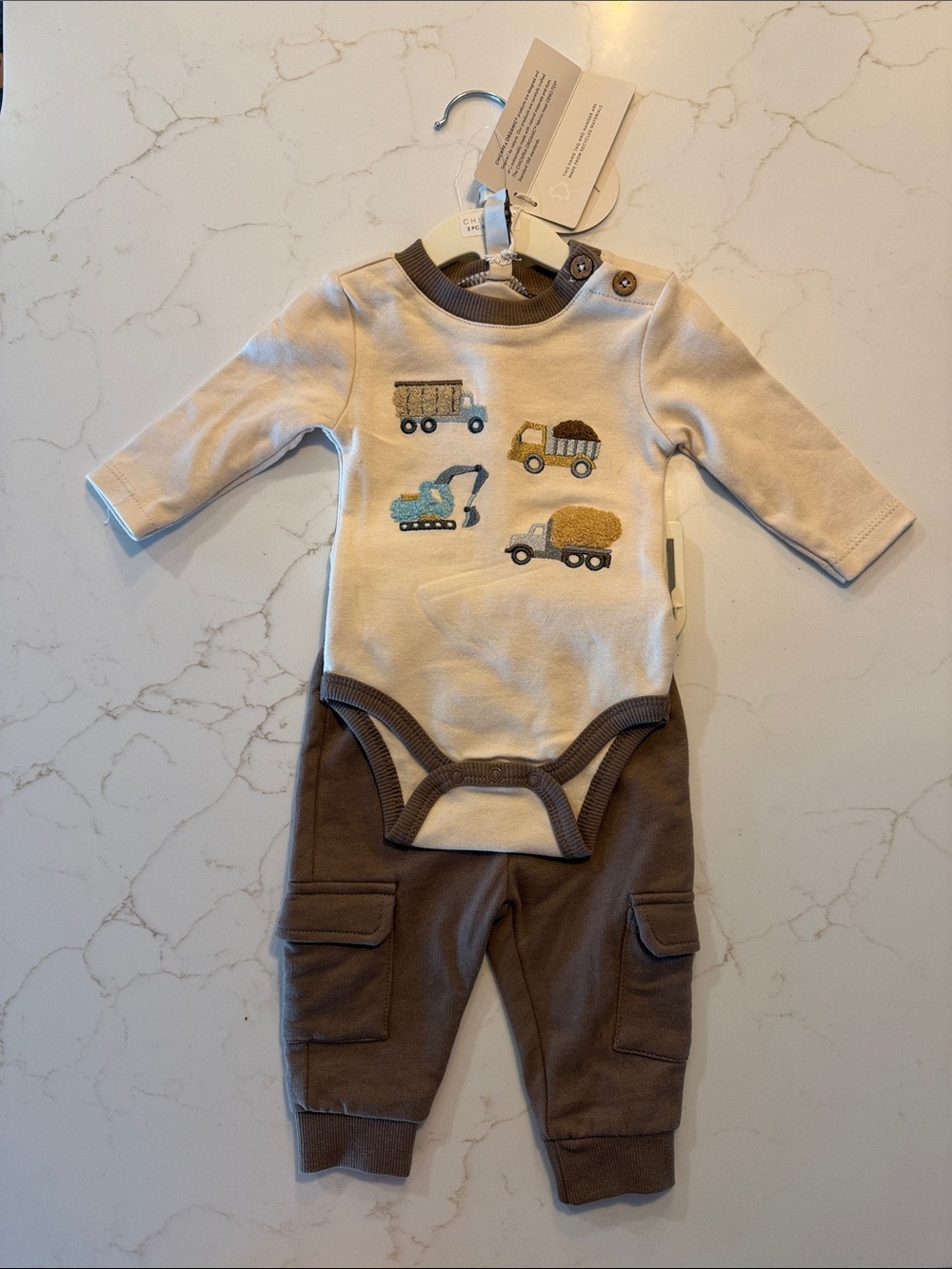 NWT! Baby Construction Truck Bodysuit & Pants Set